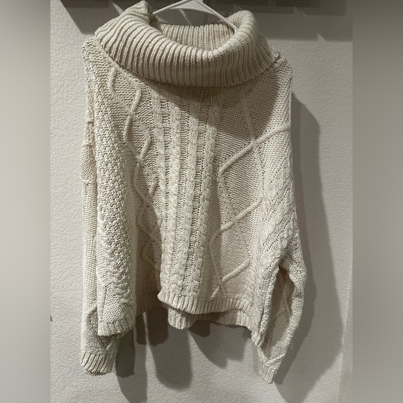 Miracle Sweaters - Miracle Cream Cable Knit Cowl Sweater